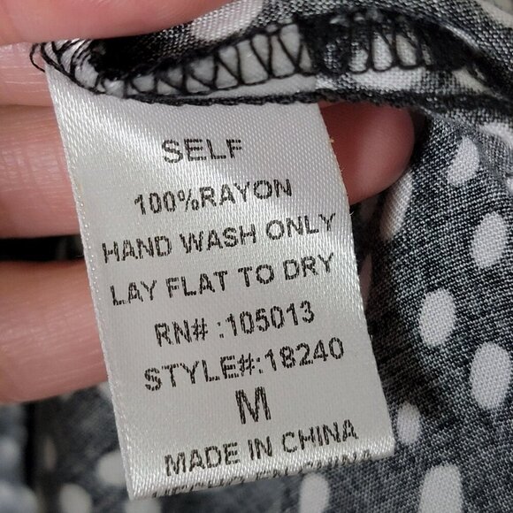 Savanna Jane Floral Embroidered Polka Dot Boho Peplum Long Sleeve Blouse Top M - Picture 11 of 11